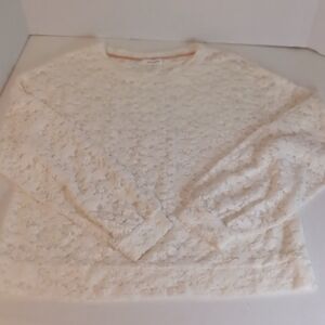 Eyeshadow Women's‎ Medium White Soft Lacy Sweater, No Care Instructions